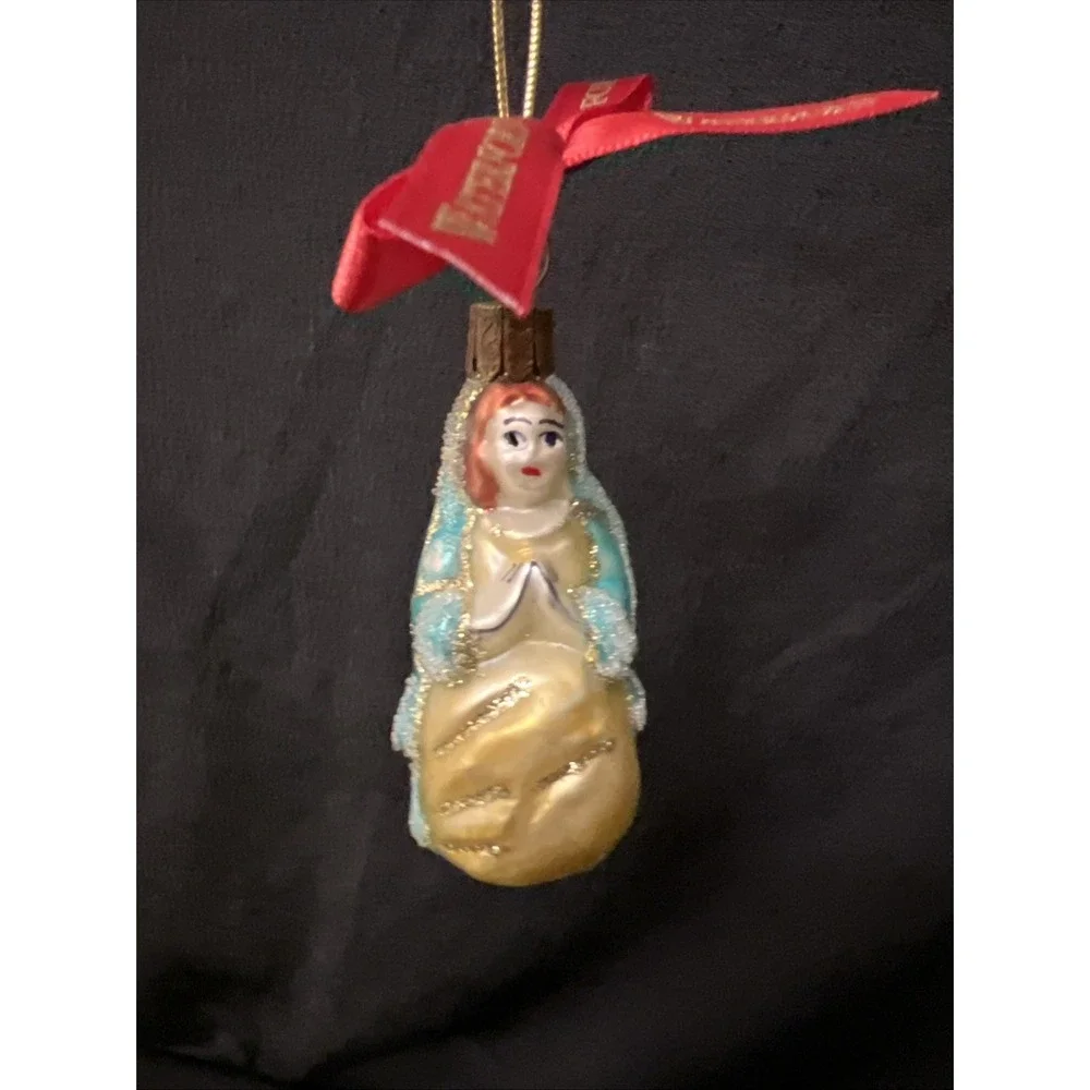 Waterford Crystal Blown Glass Figural Nativity Baby Jesus Mary Joseph  Ornaments